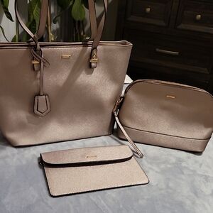Chic Beige Women's Tote Bag Set